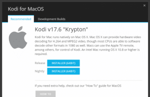 kodi for mac release or nightly